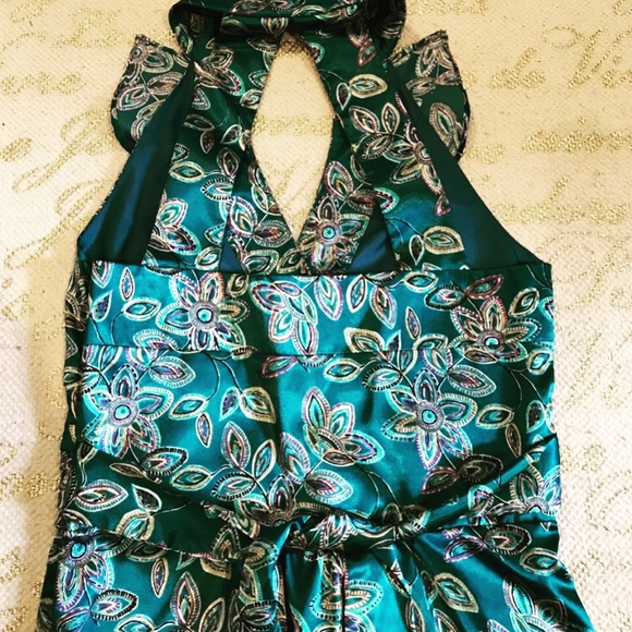 Women’s Silky Paisley Halter Style Dress - Picture 2 of 4